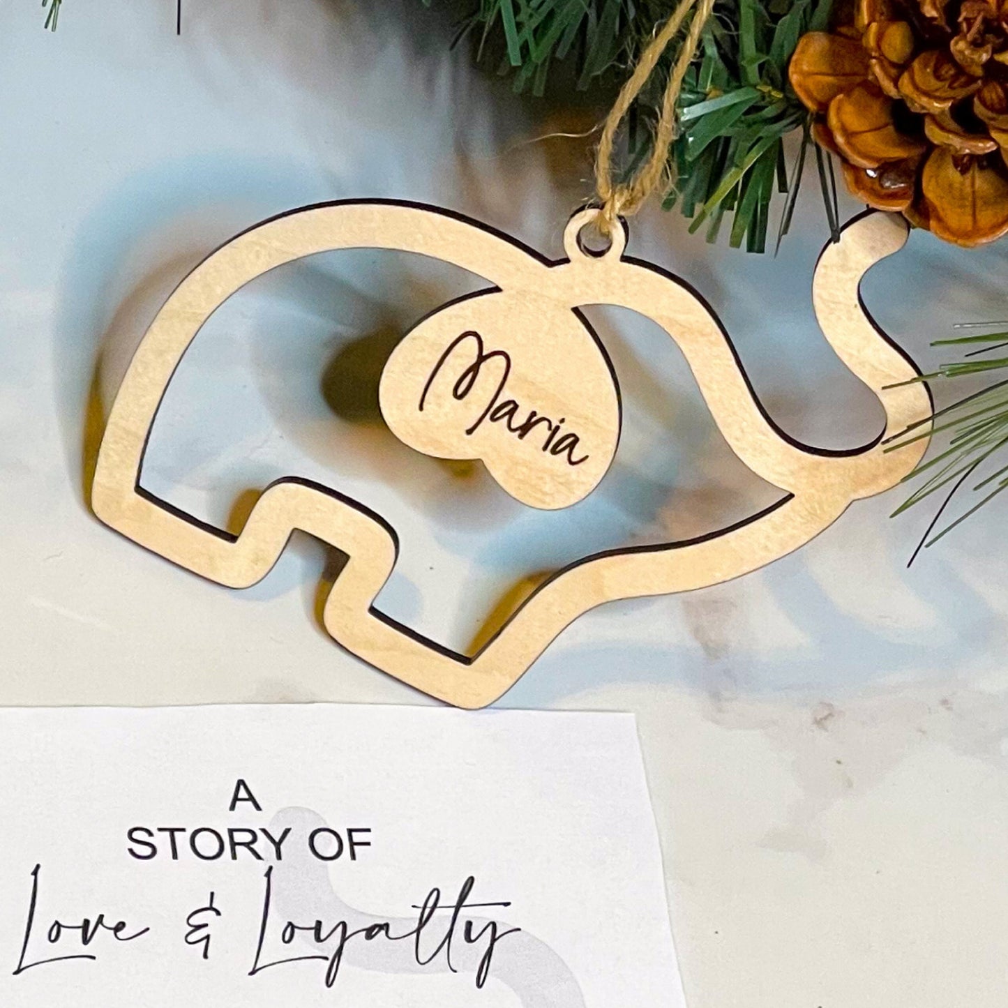 Elephant Ornament, Cancer Survivor Gift, Sisterhood Ornament, Breast Cancer Awareness, Personalized Gifts for Best Friends, Friendship Gift