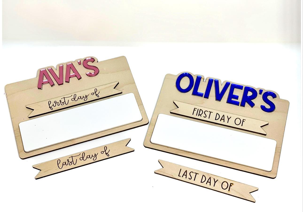 First Day of School Sign, Personalized Back to School Sign, Interchangeable, Reusable School Sign, PreK, Kindergarten, Preschool, Photo Prop