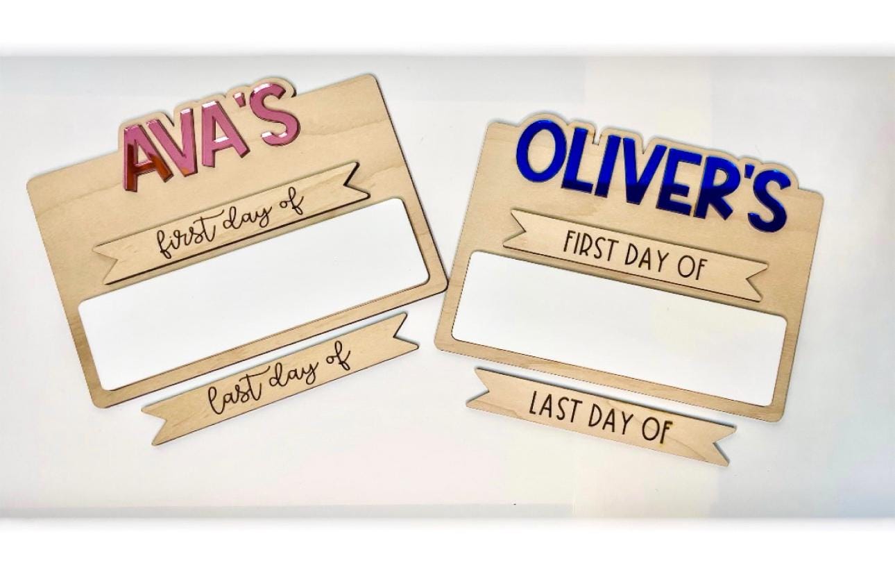 First Day of School Sign, Personalized Back to School Sign, Interchangeable, Reusable School Sign, PreK, Kindergarten, Preschool, Photo Prop