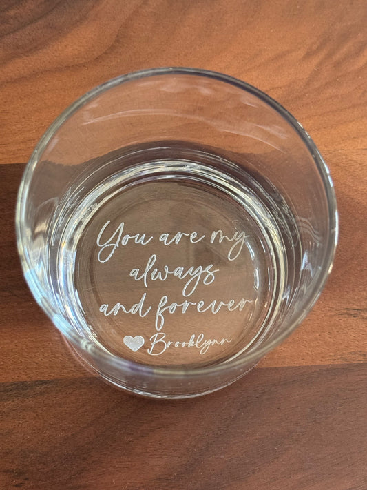 Personalized Whiskey Glass with Message