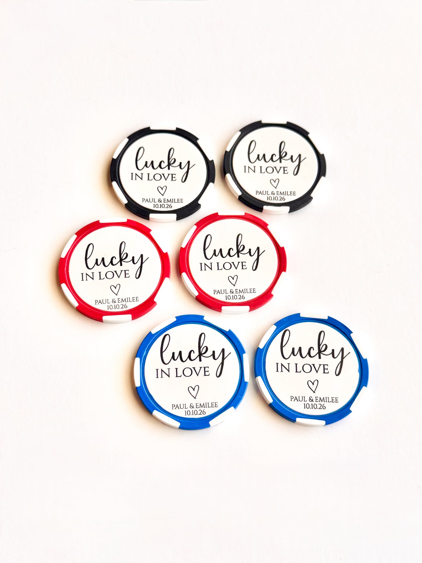 Personalized Poker Chips Wedding Favors | Save the Date Drink Tokens