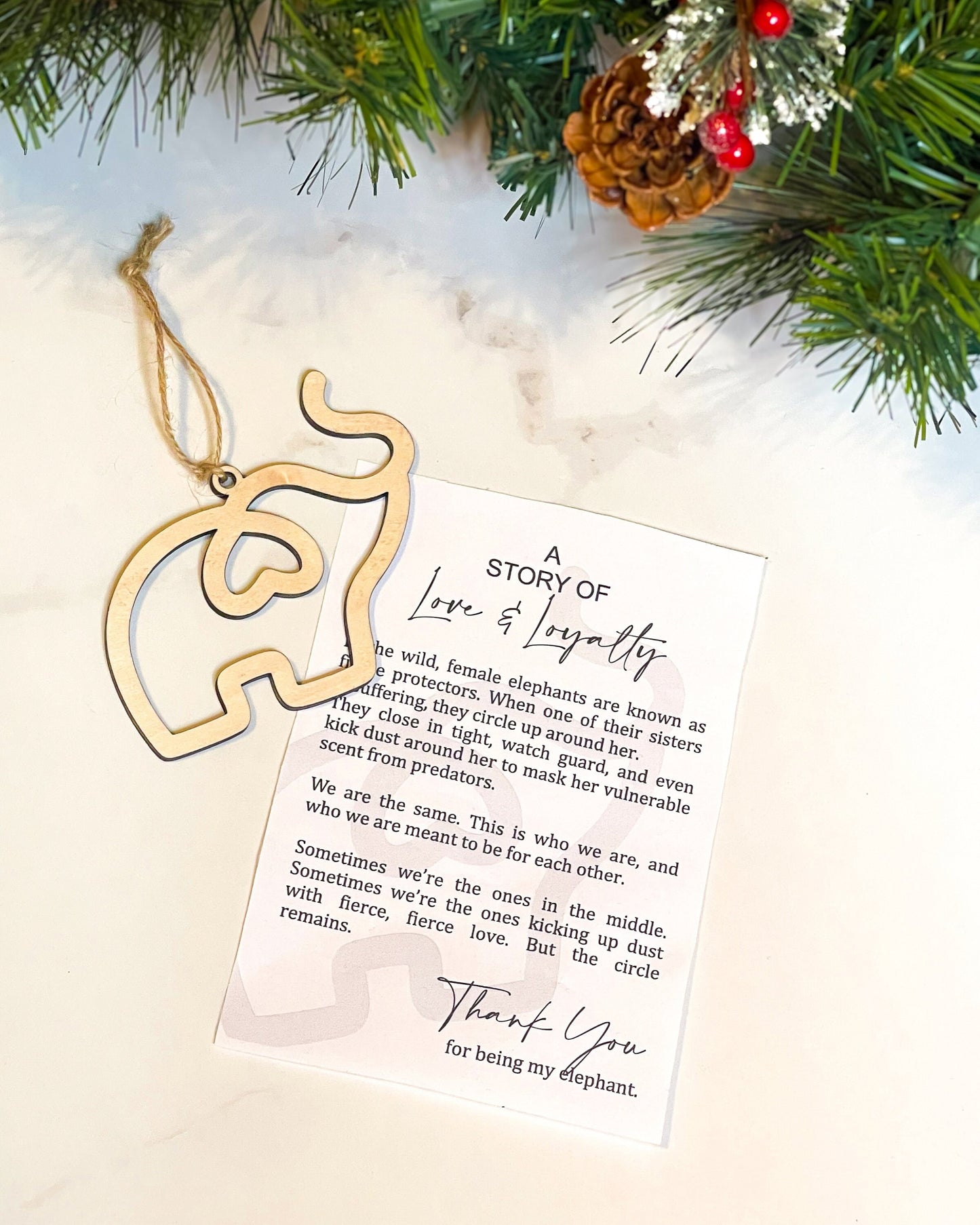 Elephant Ornament, Cancer Survivor Gift, Sisterhood Ornament, Breast Cancer Awareness, Personalized Gifts for Best Friends, Friendship Gift