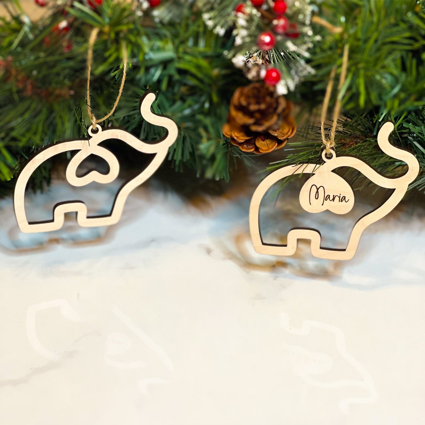 Elephant Ornament, Cancer Survivor Gift, Sisterhood Ornament, Breast Cancer Awareness, Personalized Gifts for Best Friends, Friendship Gift