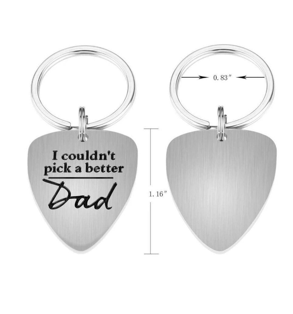 Fathers Day Gifts for Dad, Dad Keychain Gift, Guitar Pick Keychain, Father of the Bride, Father of the Groom
