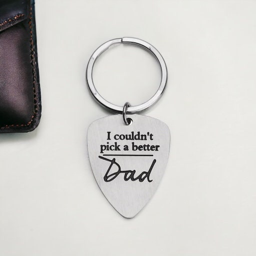 Fathers Day Gifts for Dad, Dad Keychain Gift, Guitar Pick Keychain, Father of the Bride, Father of the Groom