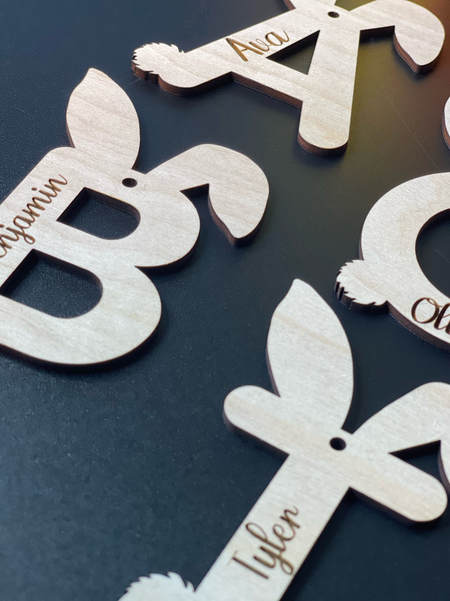 Personalized Easter Basket Tag - Bunny Letter