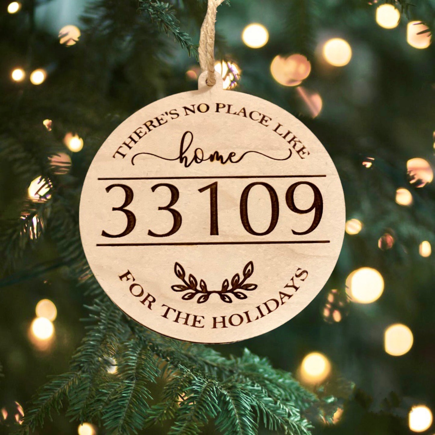 Hometown Zip Code Christmas Ornament
