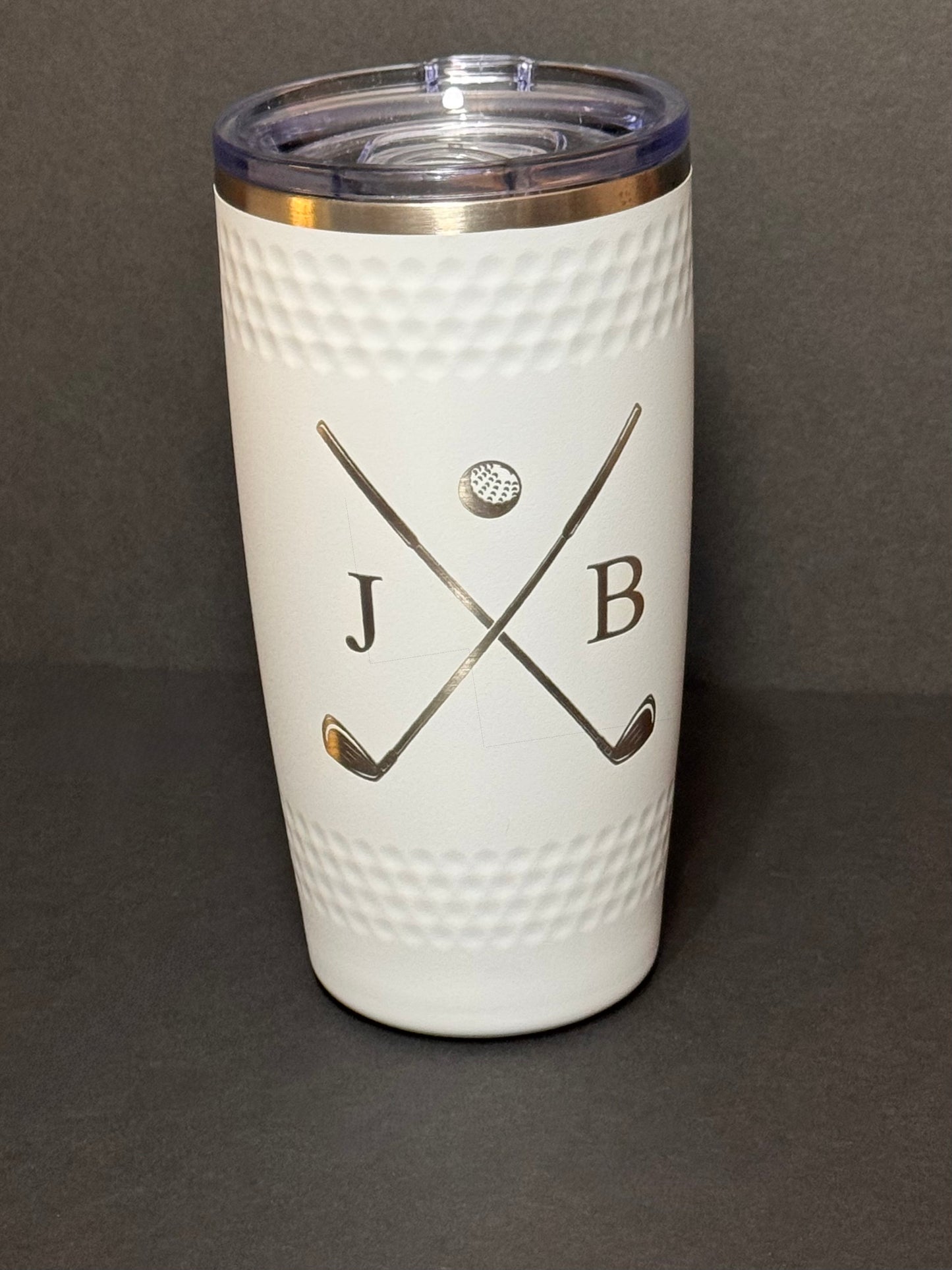 Personalized Golf Tumbler with Golf Ball Dimples