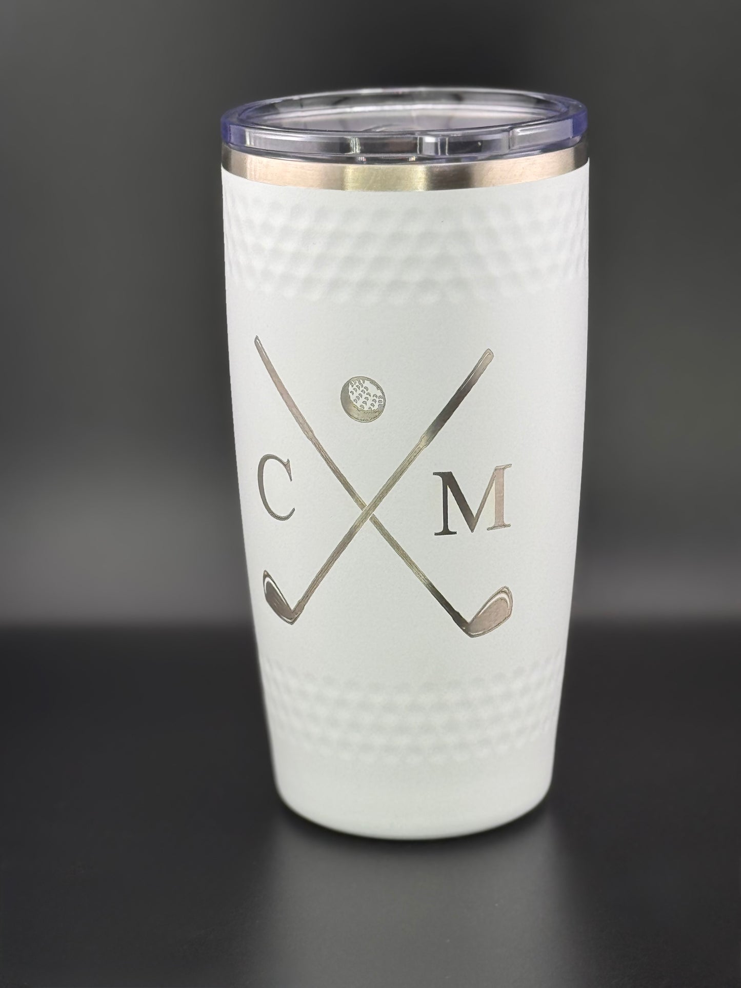 Personalized Golf Tumbler with Golf Ball Dimples