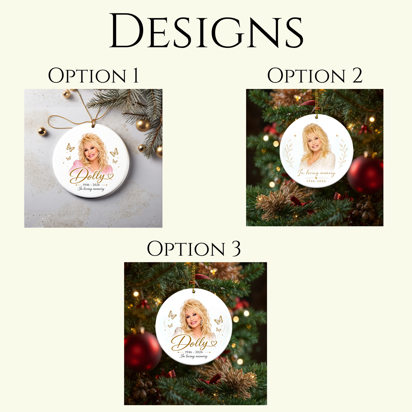 Dolly Parton Memorial Ornament Gift