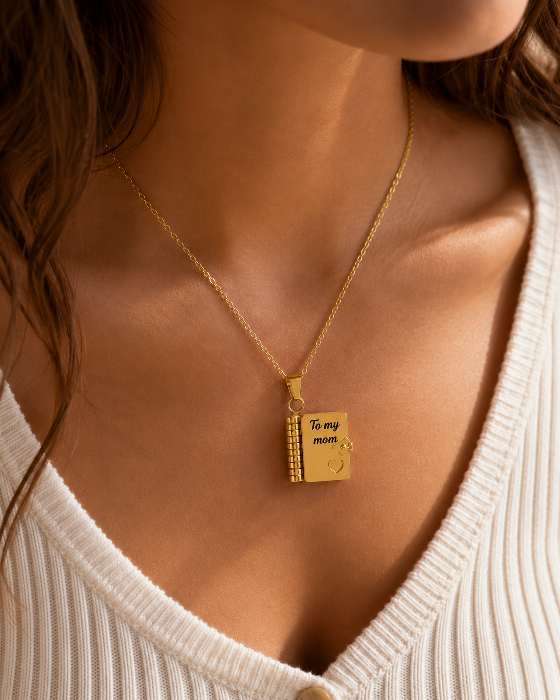 Personalized Engraved Book Locket Necklace
