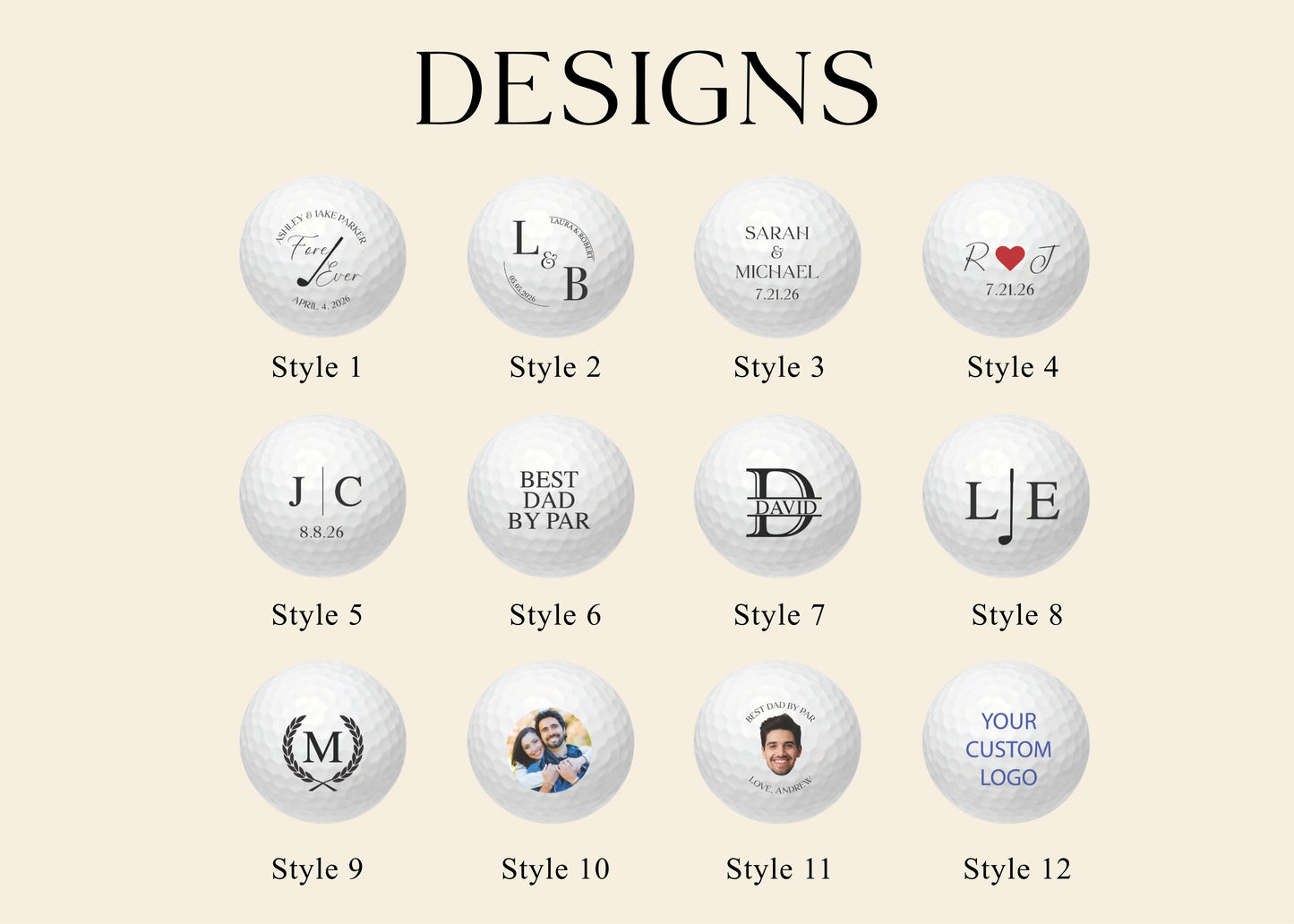 Personalized Golf Balls – Custom Golf Ball Wedding Favors, Groomsmen Golf Gift, Golf Lover Gift