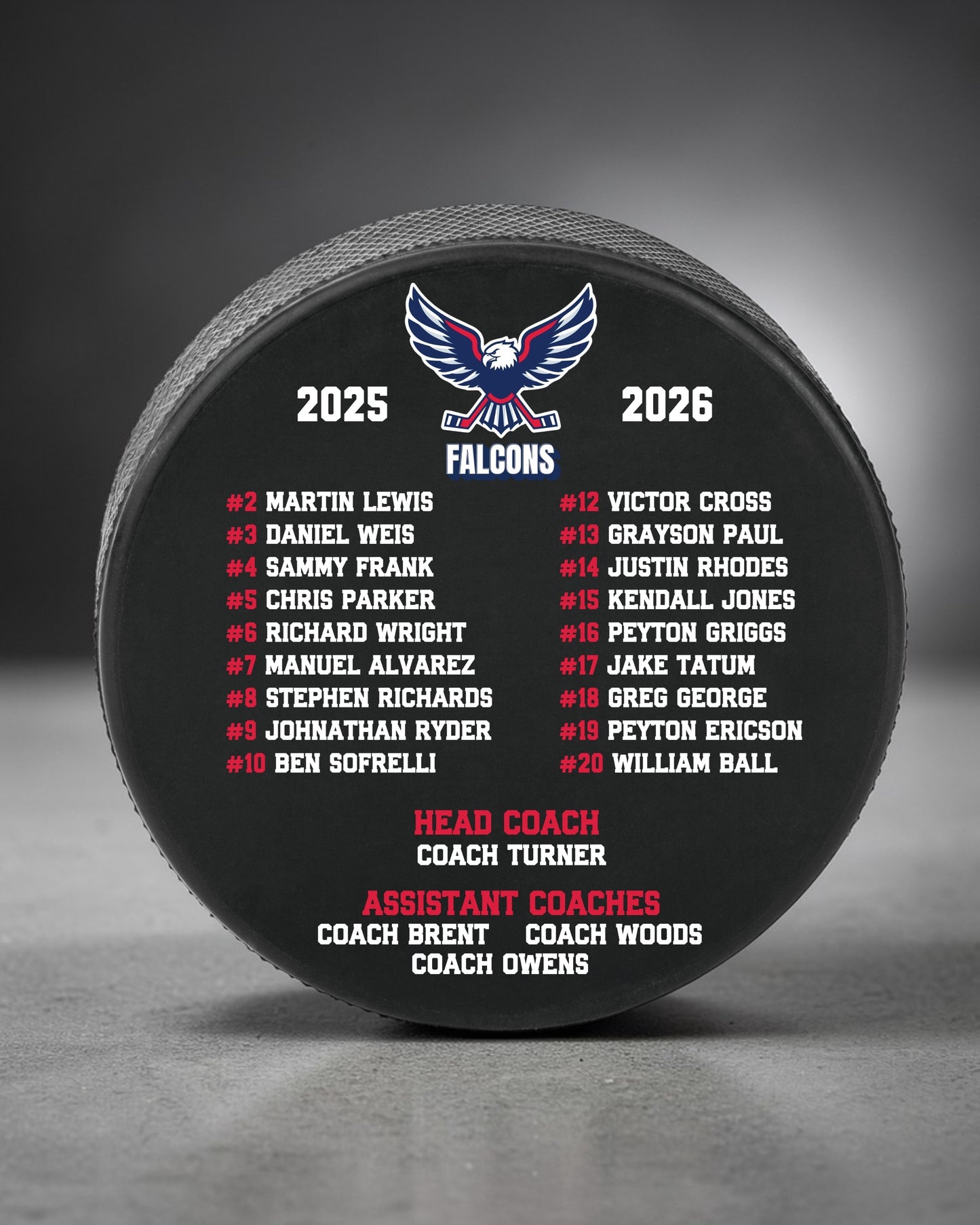 Custom Team Hockey Pucks