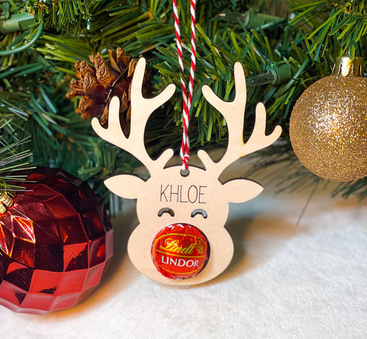 Reindeer Christmas Ornament with Chocolate Holder