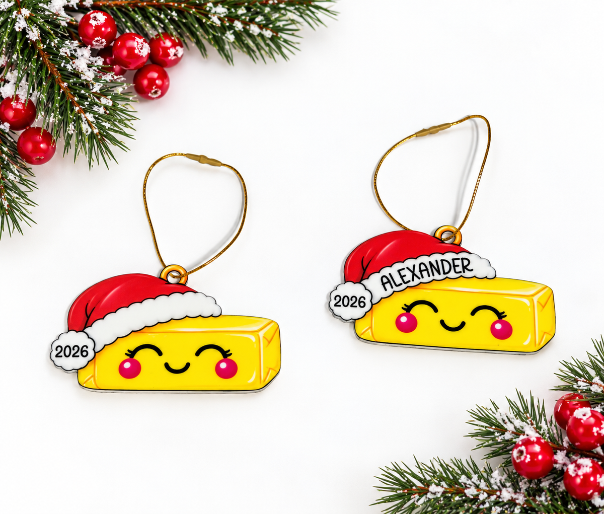 2026 Needoh Butter Christmas Ornament with Santa hat