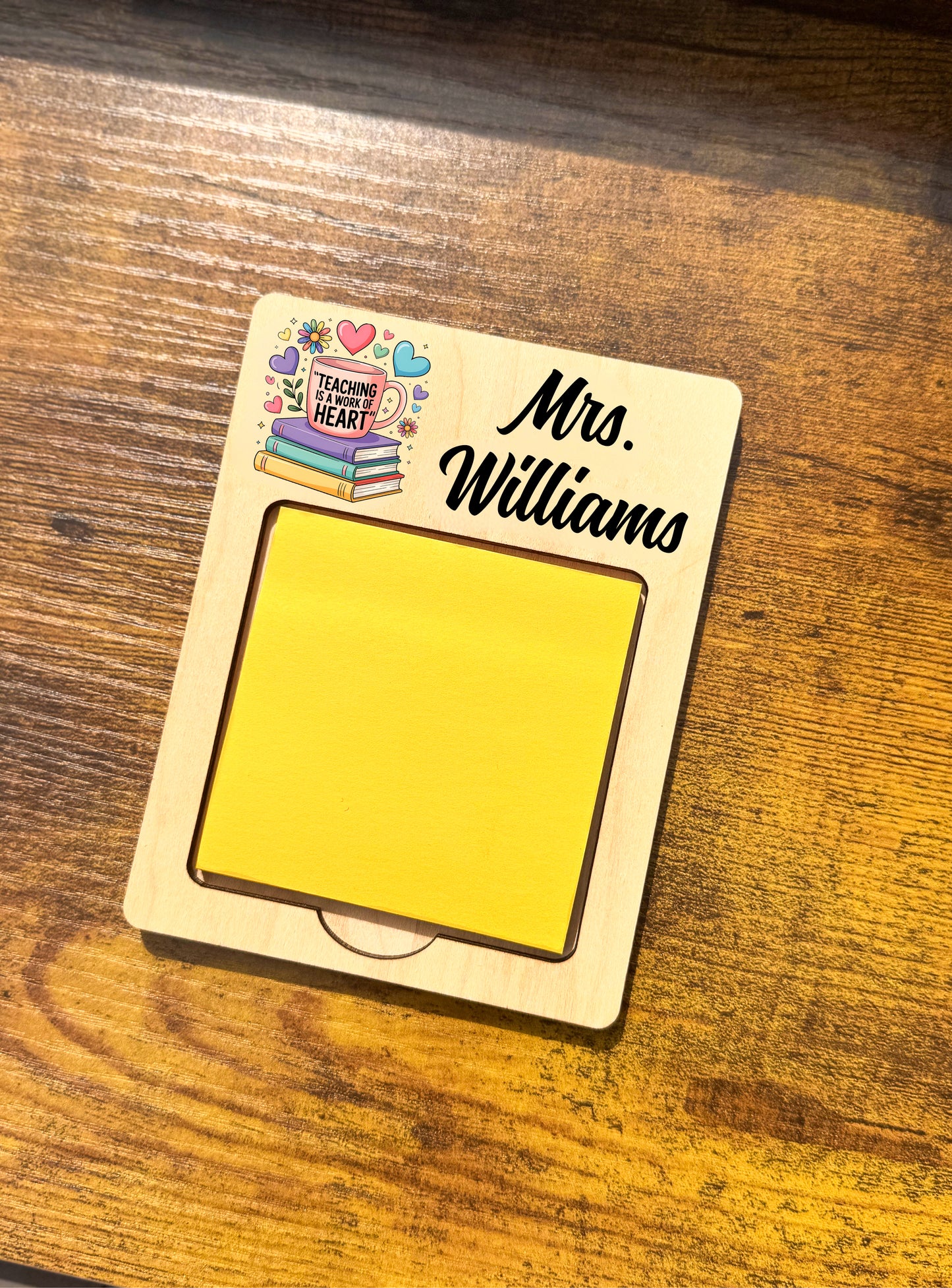 Personalized Teacher Sticky Note Holder Gift | Thank You Teacher Appreciation Gift