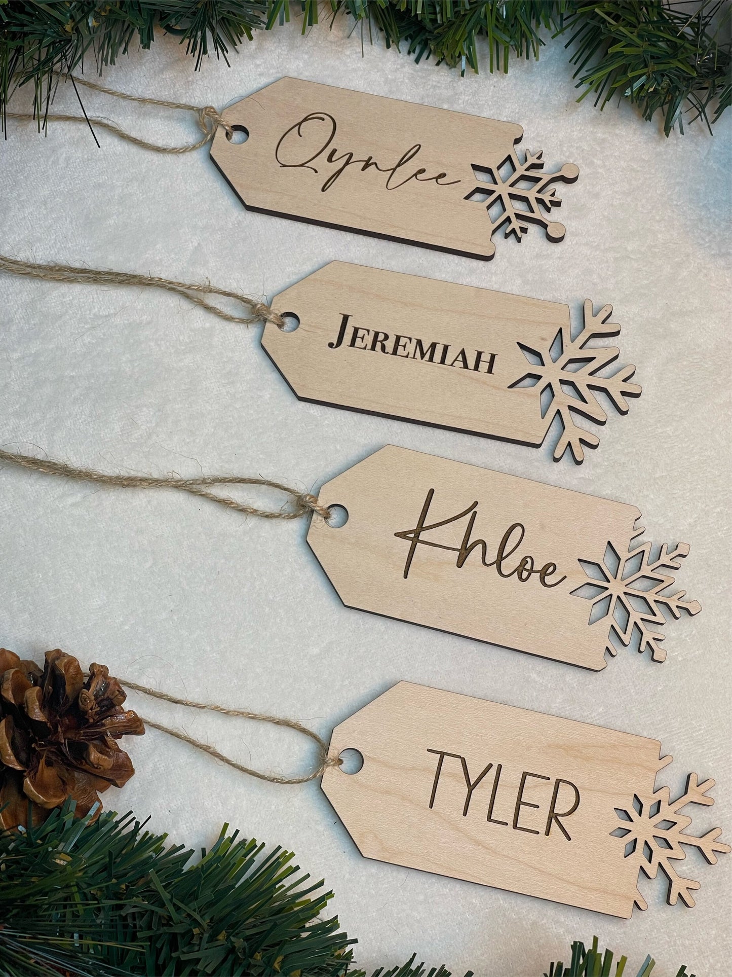 Snowflake Christmas Stocking Tag