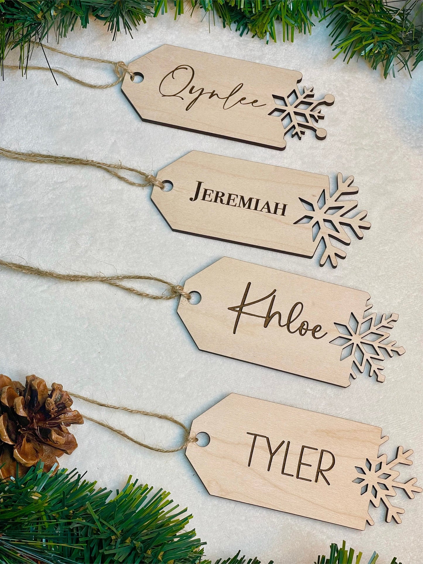 Snowflake Christmas Stocking Tag