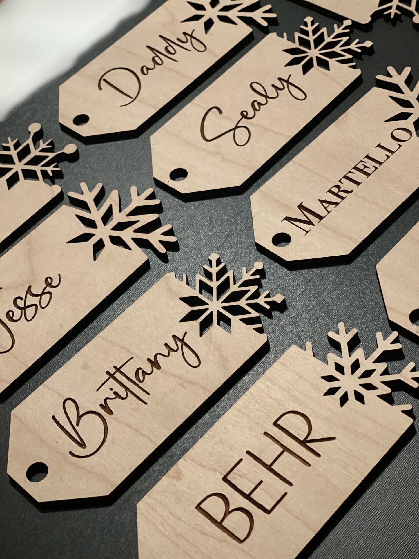 Snowflake Christmas Stocking Tag
