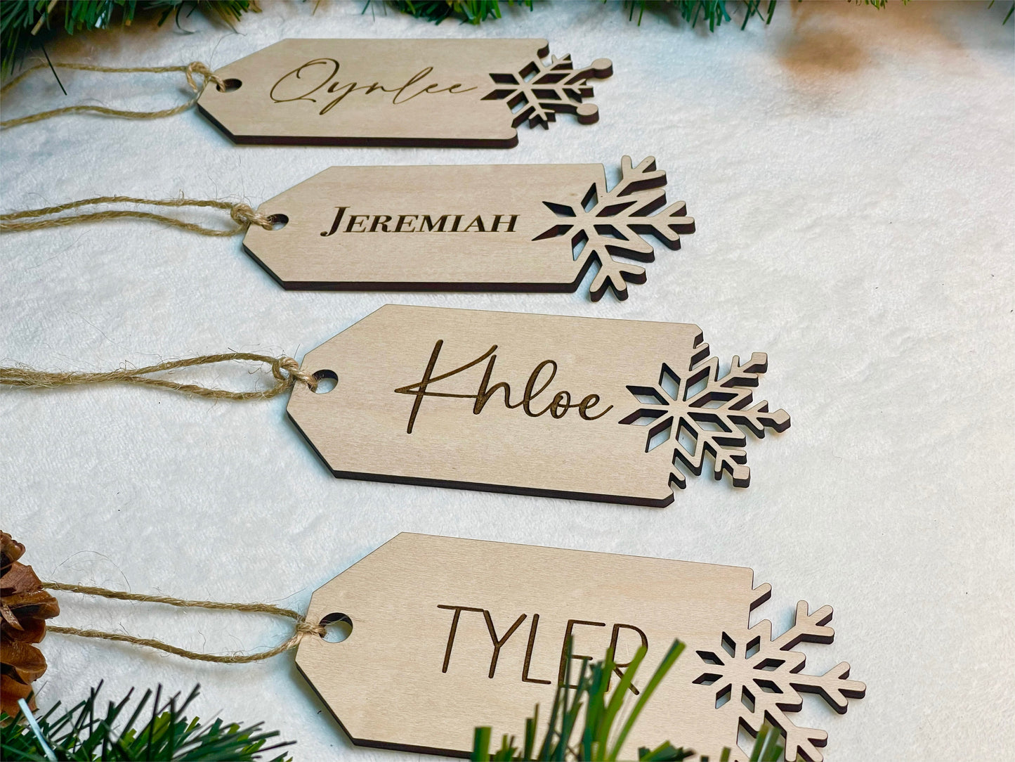 Snowflake Christmas Stocking Tag