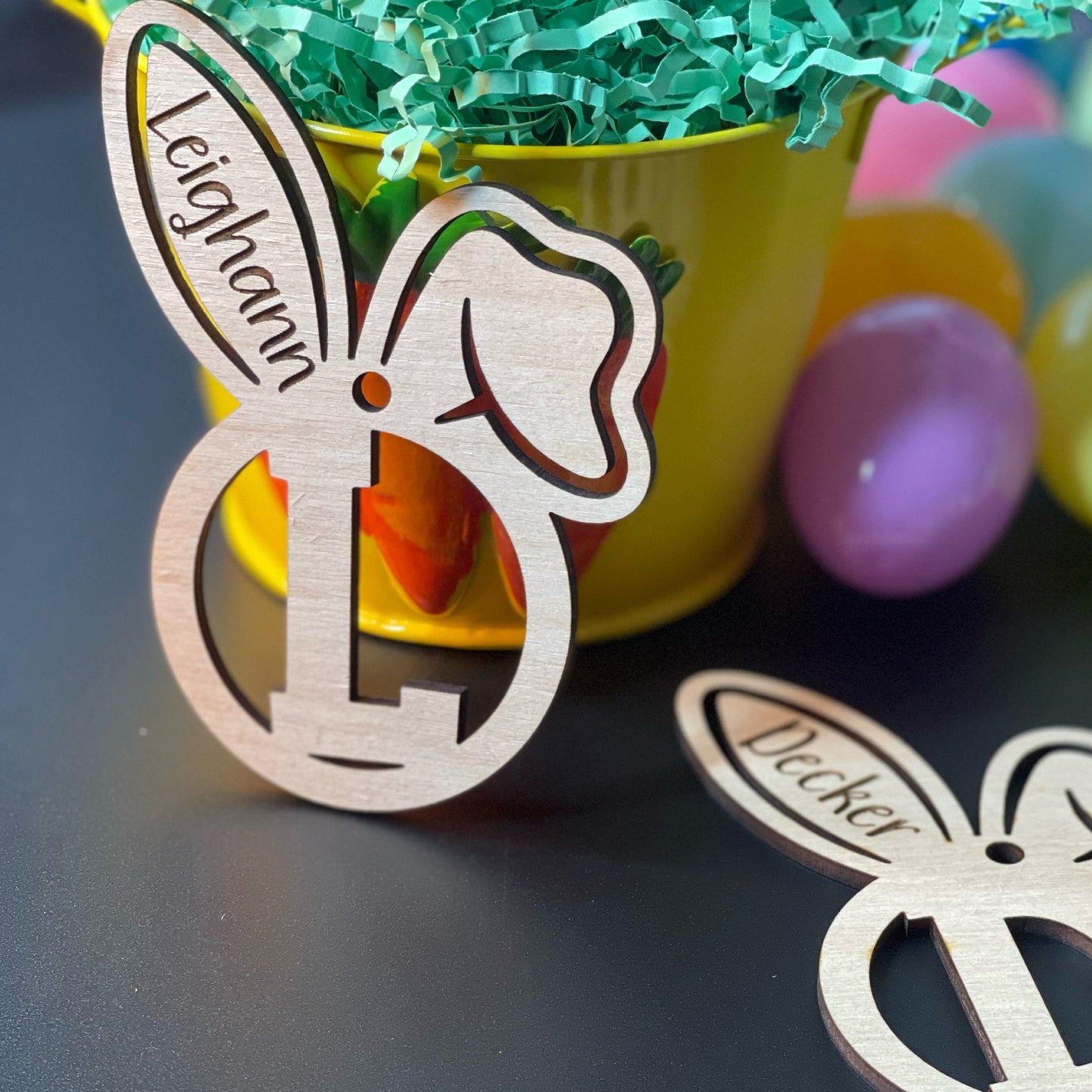 Easter Basket Ornament Easter Tag - Bunny Ears Tag