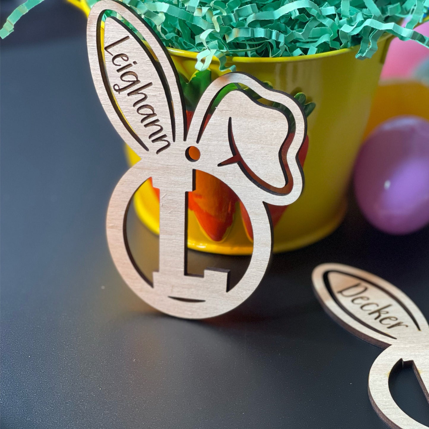 Easter Basket Ornament Easter Tag - Bunny Ears Tag